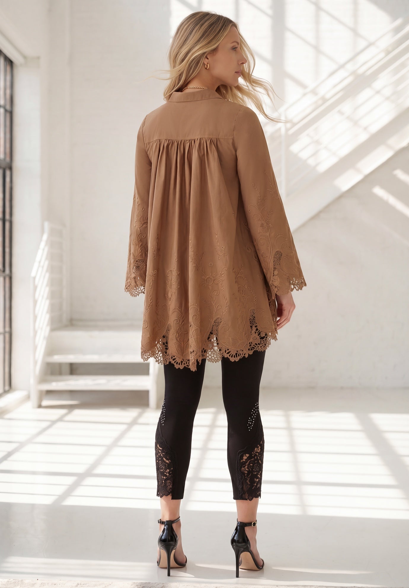 Poplin Embroidered Swing Tunic image number 1