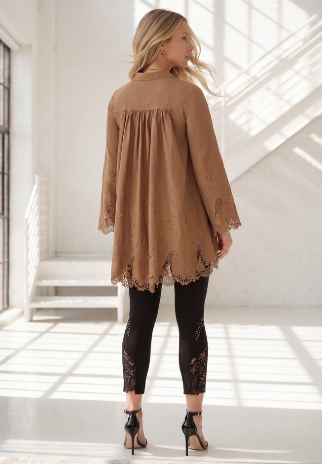 Poplin Embroidered Swing Tunic image number 1
