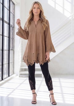 Poplin Embroidered Swing Tunic
