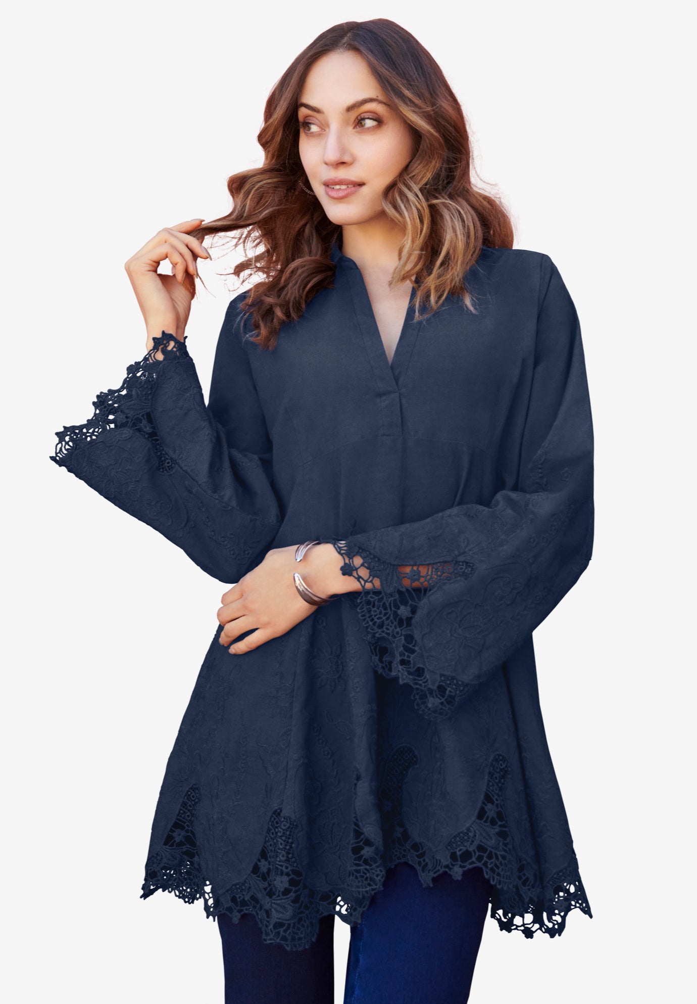 Poplin Embroidered Swing Tunic image number 0