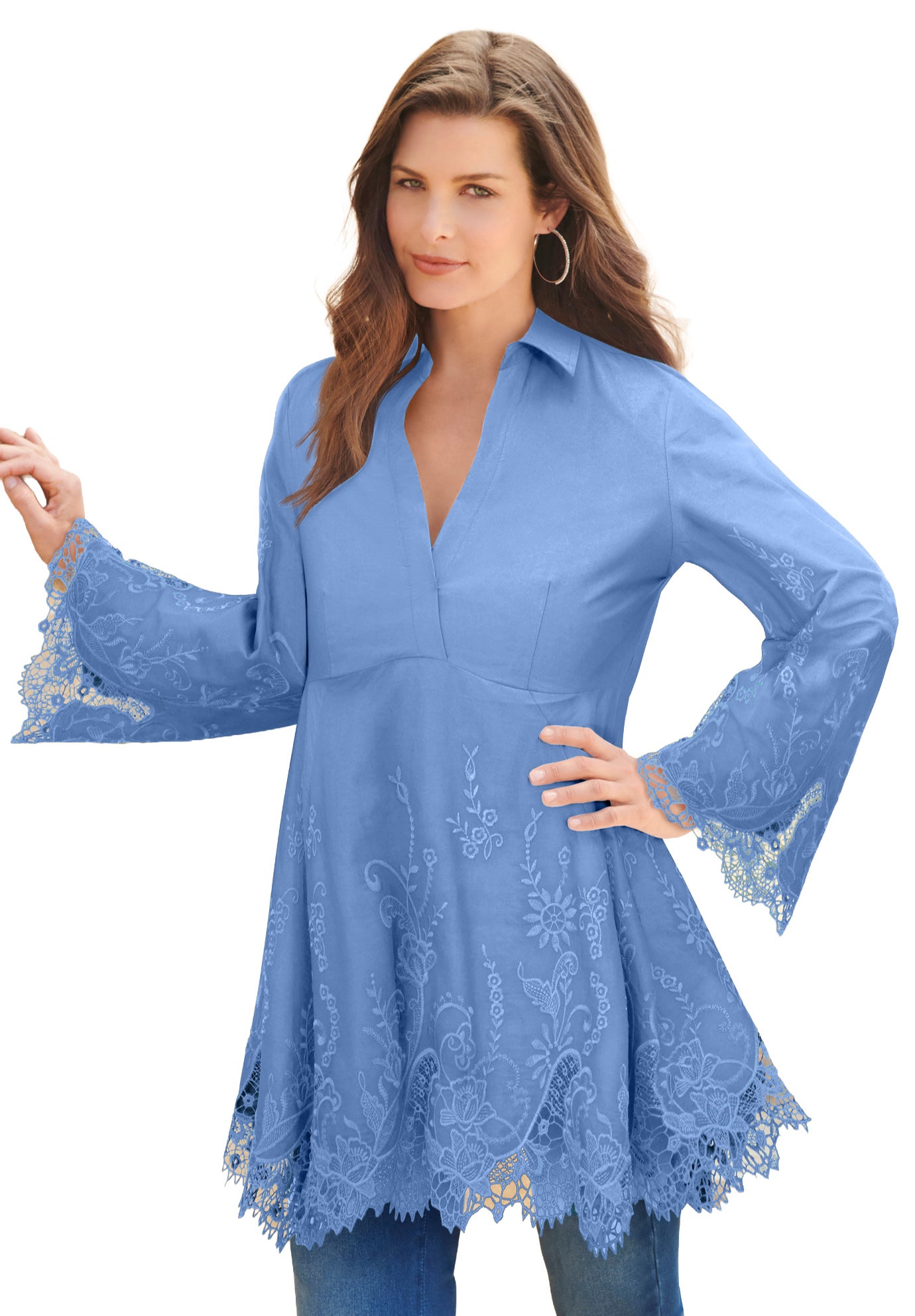 Poplin Embroidered Swing Tunic image number 0
