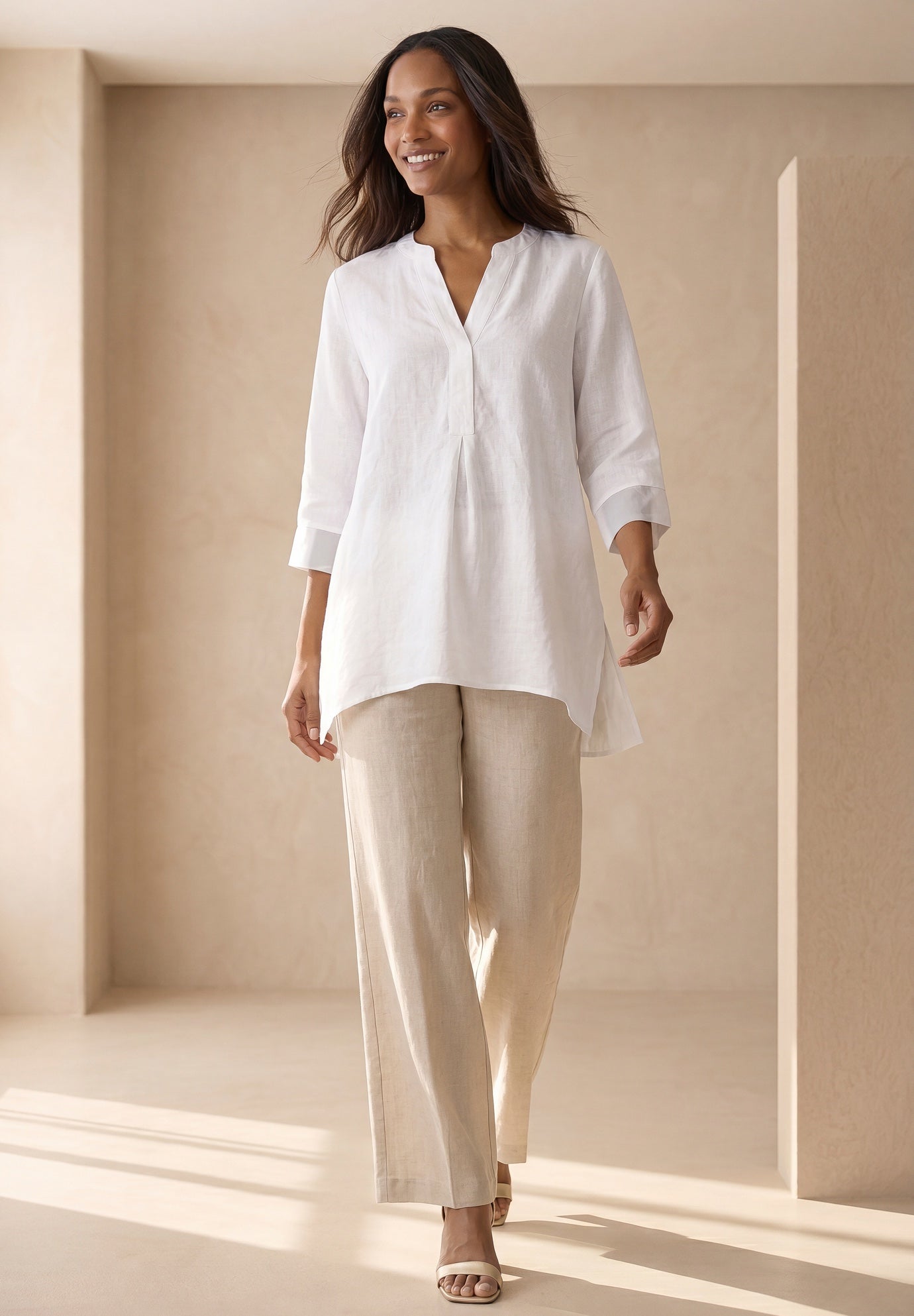 Hi-Low Linen Tunic image number 3