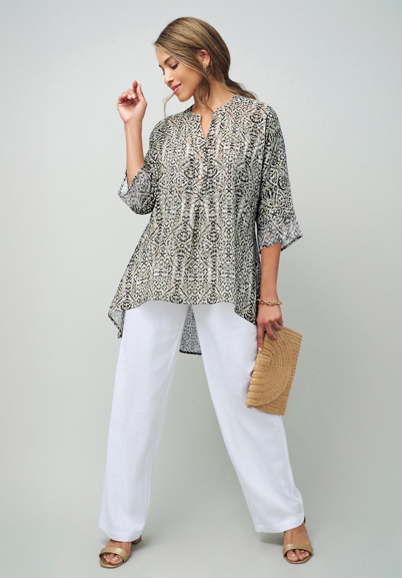 Hi-Low Linen Tunic image number 0