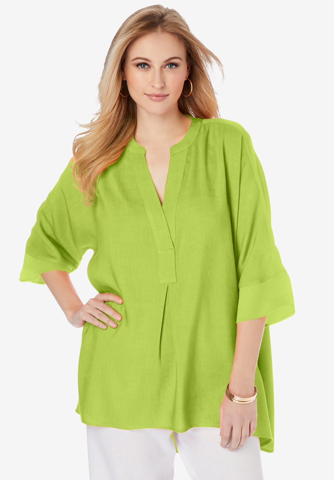 Hi-Low Linen Tunic image number 0
