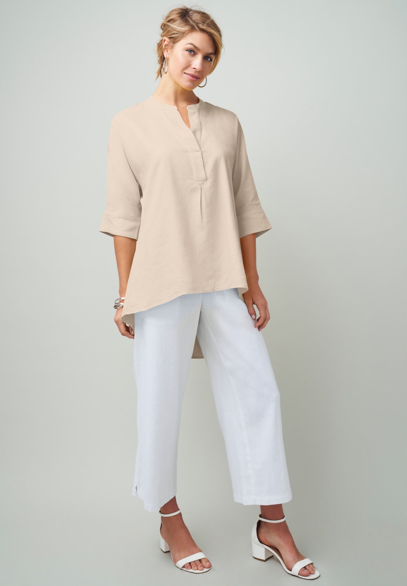 Hi-Low Linen Tunic image number 0