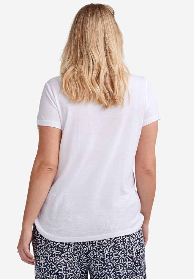 Drapey V-Neck Tee image number 1