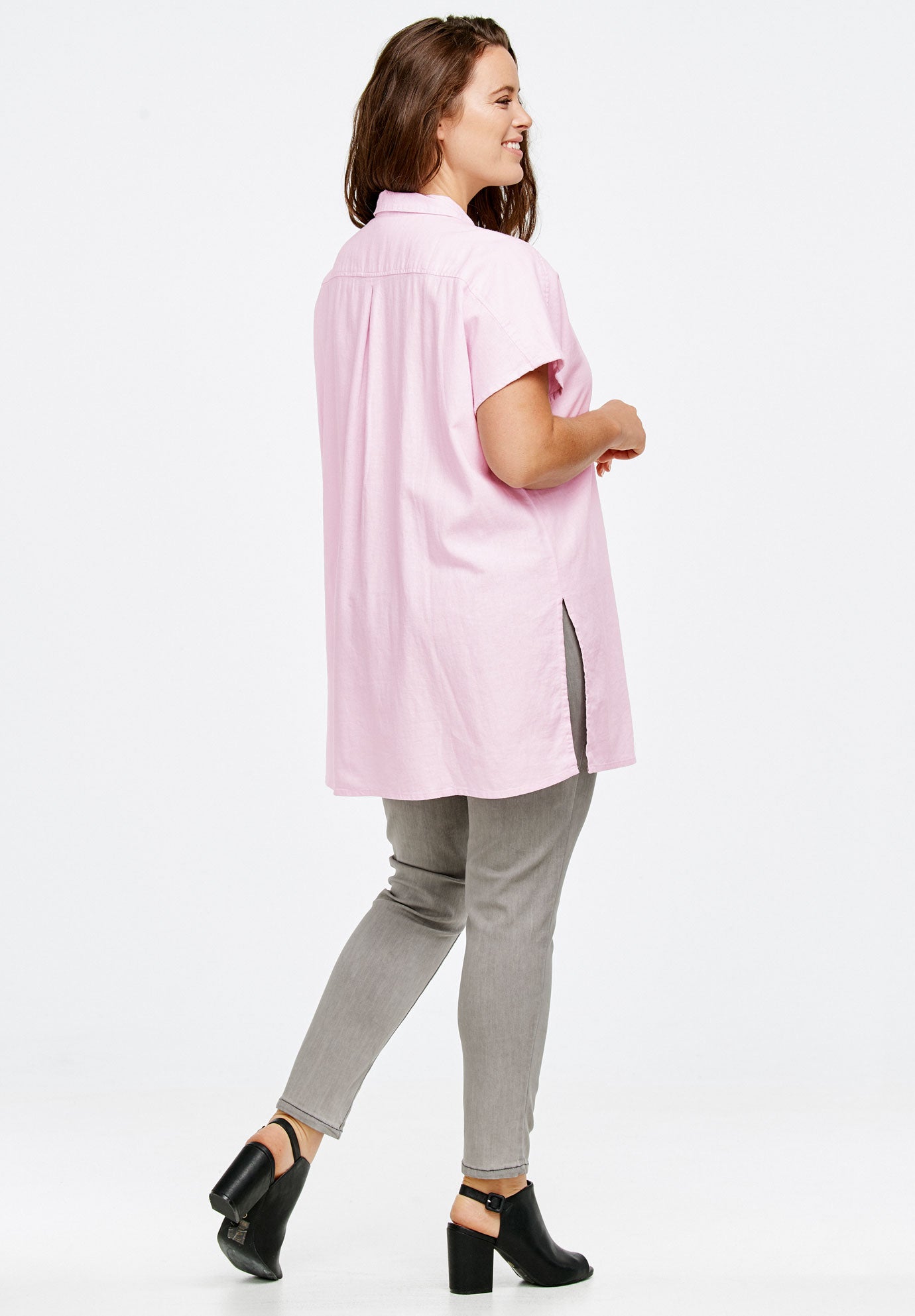 Linen-Blend Button Front Tunic image number 2