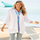 Shaker Button-Front Cardigan Sweater image number 0