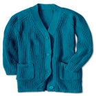 Shaker Button-Front Cardigan Sweater image number 2