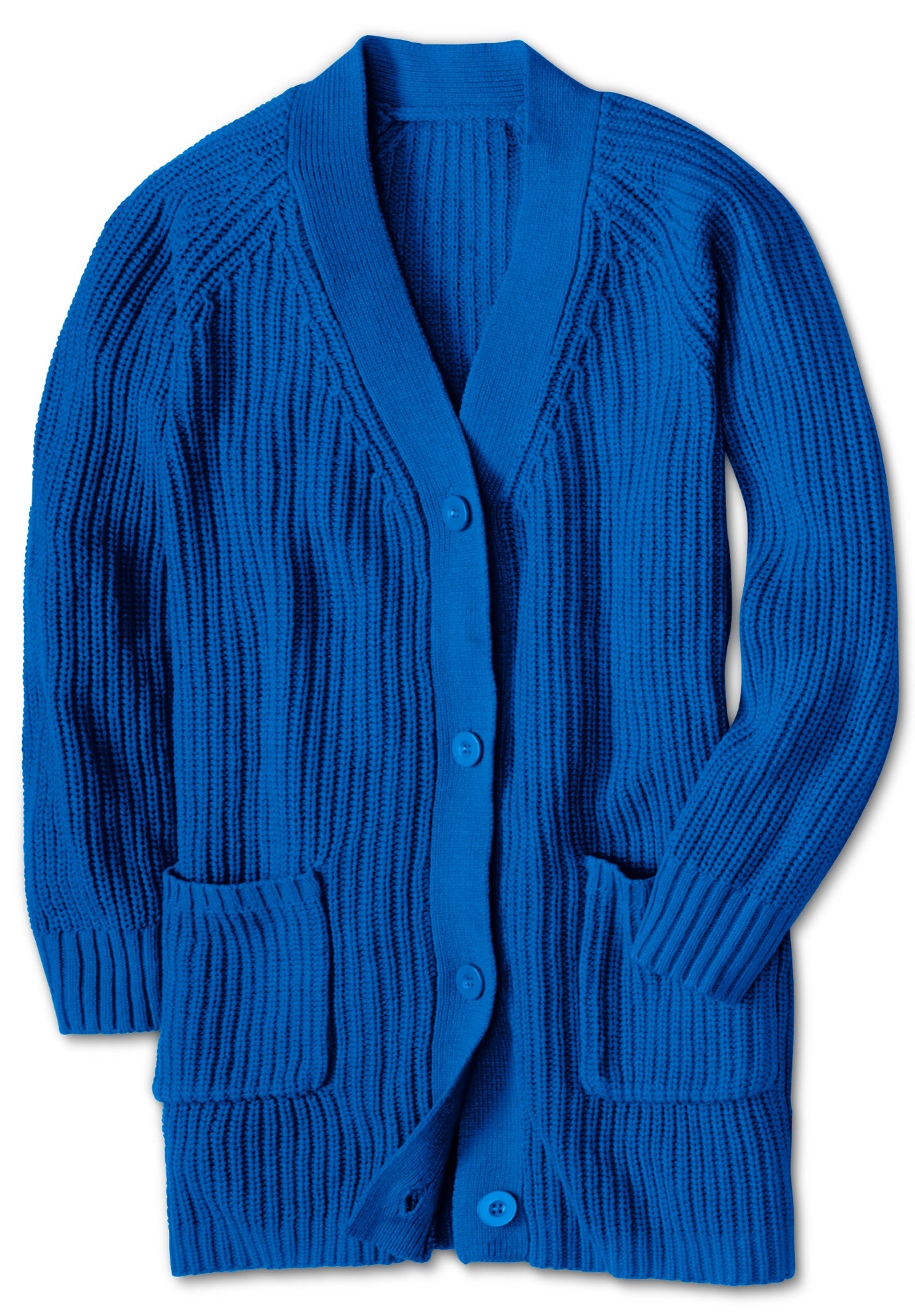 Shaker Button-Front Cardigan Sweater image number 2