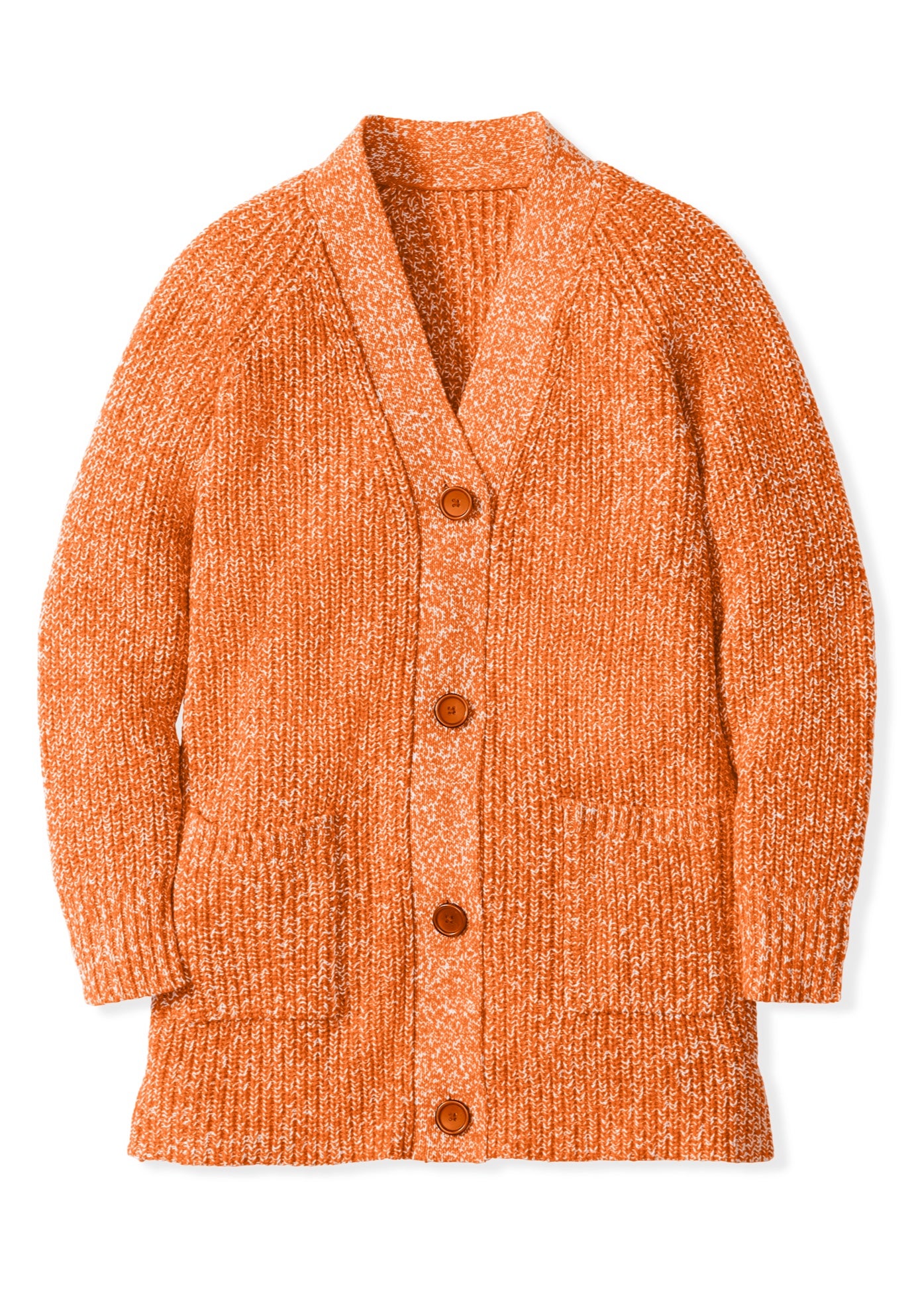 Shaker Button-Front Cardigan Sweater image number 1