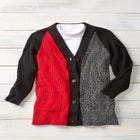 Shaker Button-Front Cardigan Sweater image number 1