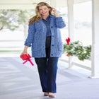 Shaker Button-Front Cardigan Sweater image number 0