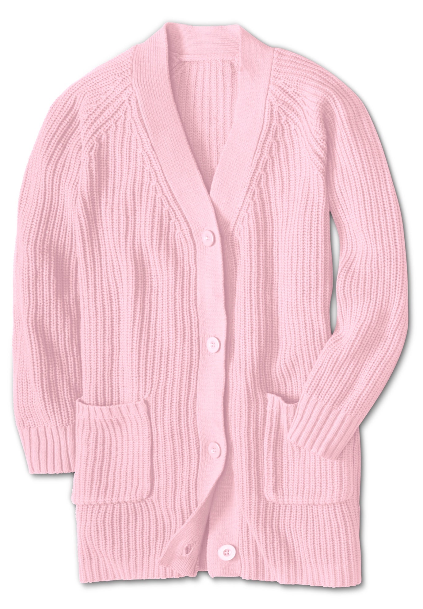 Shaker Button-Front Cardigan Sweater image number 2