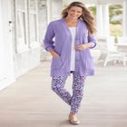 Shaker Button-Front Cardigan Sweater image number 0