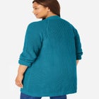 Shaker Button-Front Cardigan Sweater image number 1