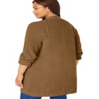 Shaker Button-Front Cardigan Sweater image number 1