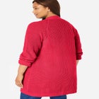 Shaker Button-Front Cardigan Sweater image number 1