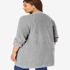 Shaker Button-Front Cardigan Sweater image number 1
