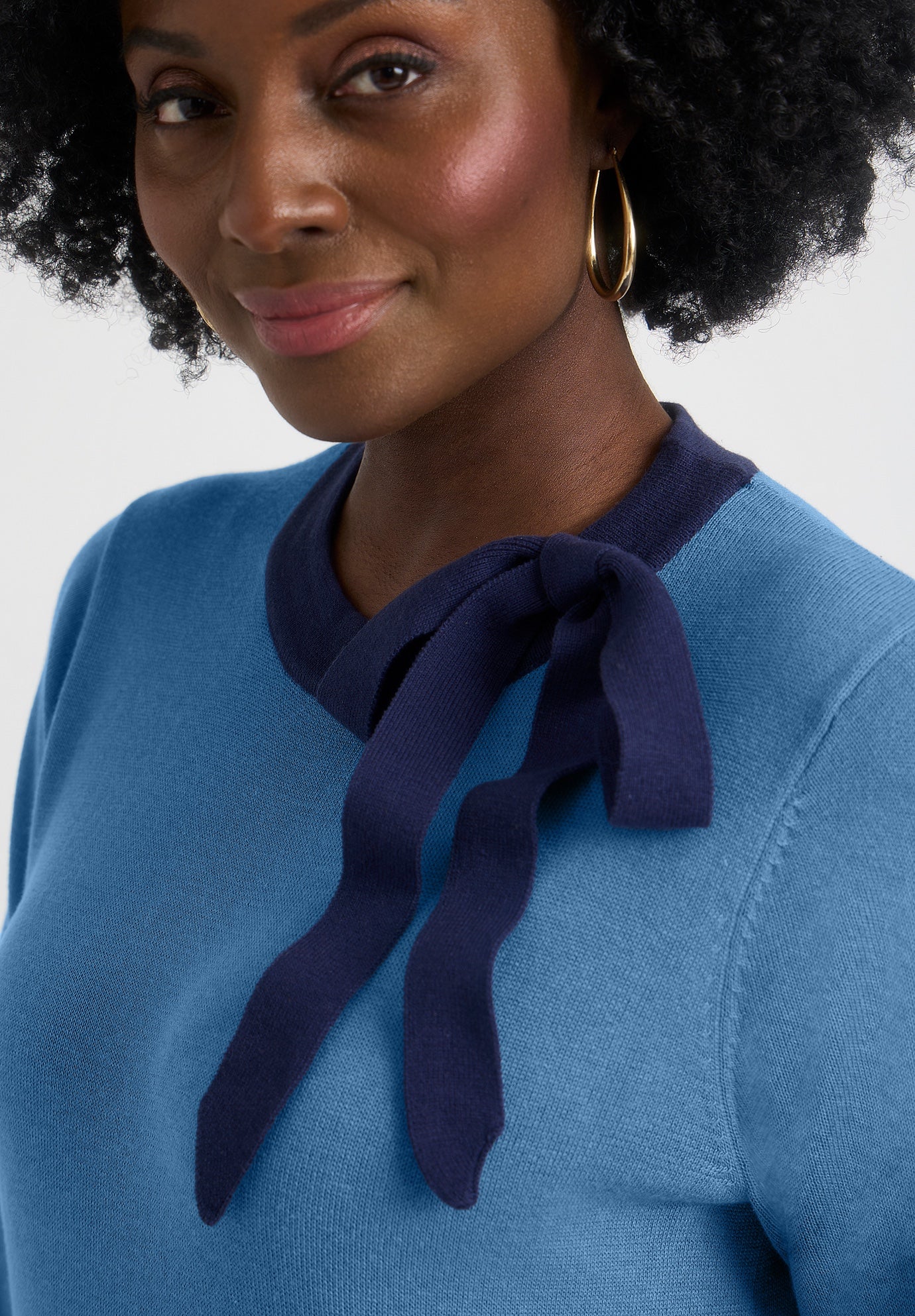 Tie-Neck Sweater image number 3