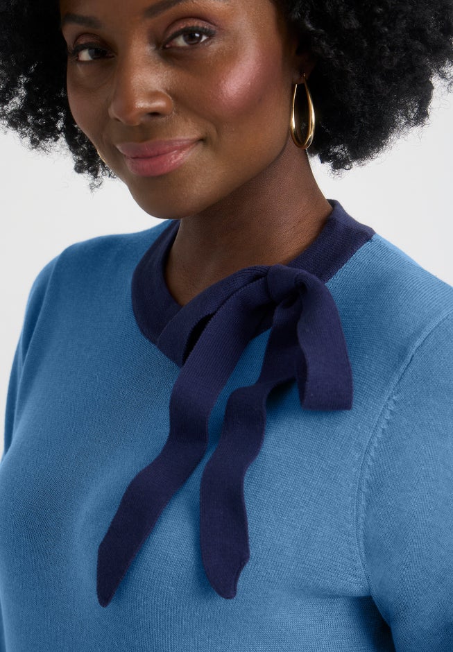 Tie-Neck Sweater image number 3