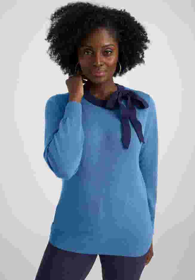 Tie-Neck Sweater image number 0