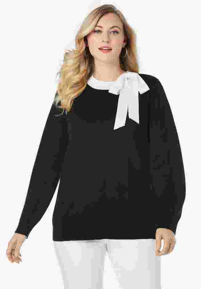 Tie-Neck Sweater image number 0