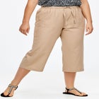Linen-Blend Drawstring Capris image number null