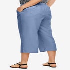 Linen-Blend Drawstring Capris image number null