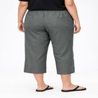 Linen-Blend Drawstring Elastic Waist Relaxed Fit Capris image number null