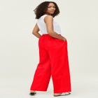 Linen-Blend Elastic Waist Drawstring Relaxed Pant image number null