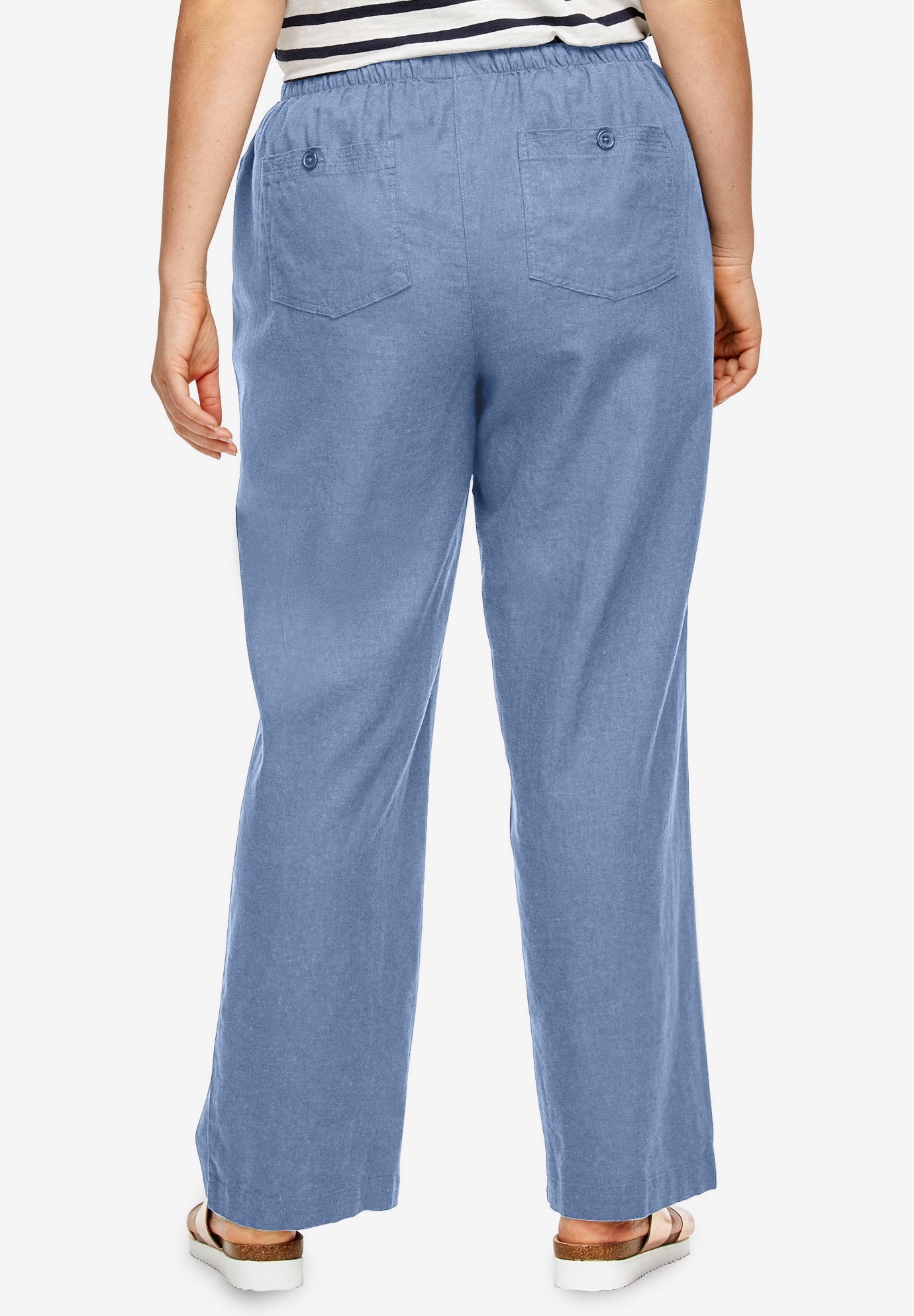 Linen-Blend Drawstring Pants image number 1