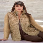 Faux Fur Cardigan Sweater image number null