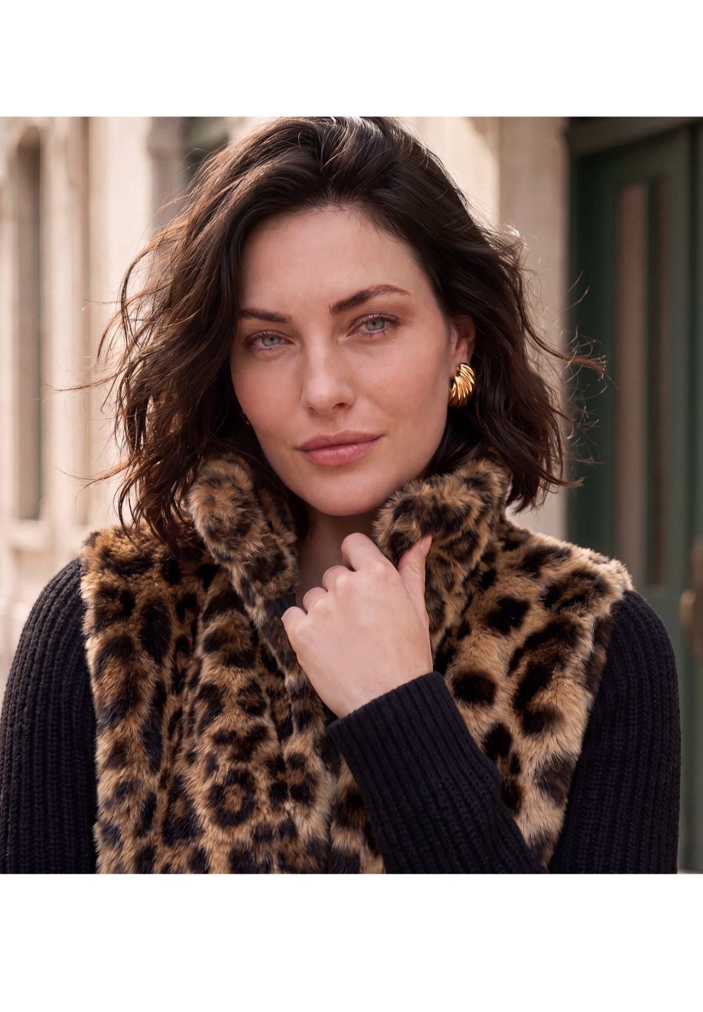 Faux Fur Cardigan Sweater image number 2