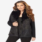 Faux Fur Cardigan Sweater image number null
