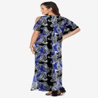 Stretch Knit Cold Shoulder Maxi Dress image number null