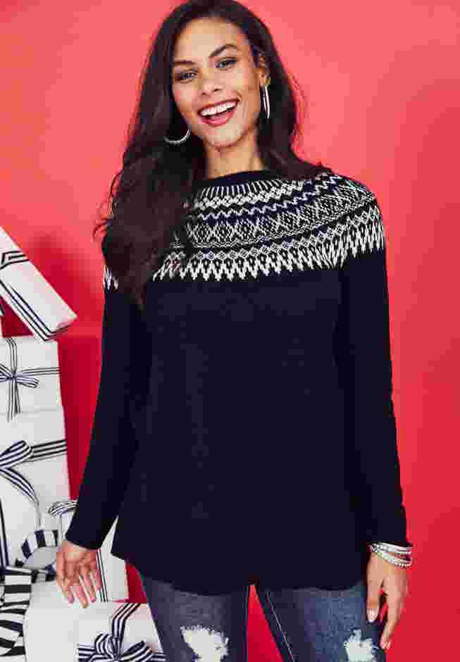 Fair Isle Pullover Sweater image number 0