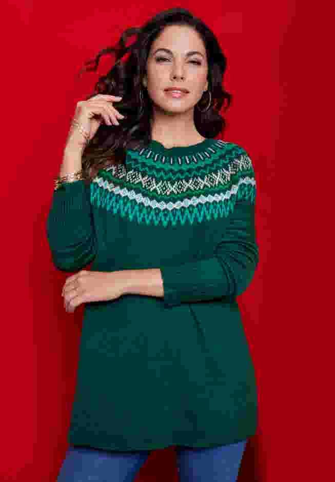 Fair Isle Pullover Sweater image number 0