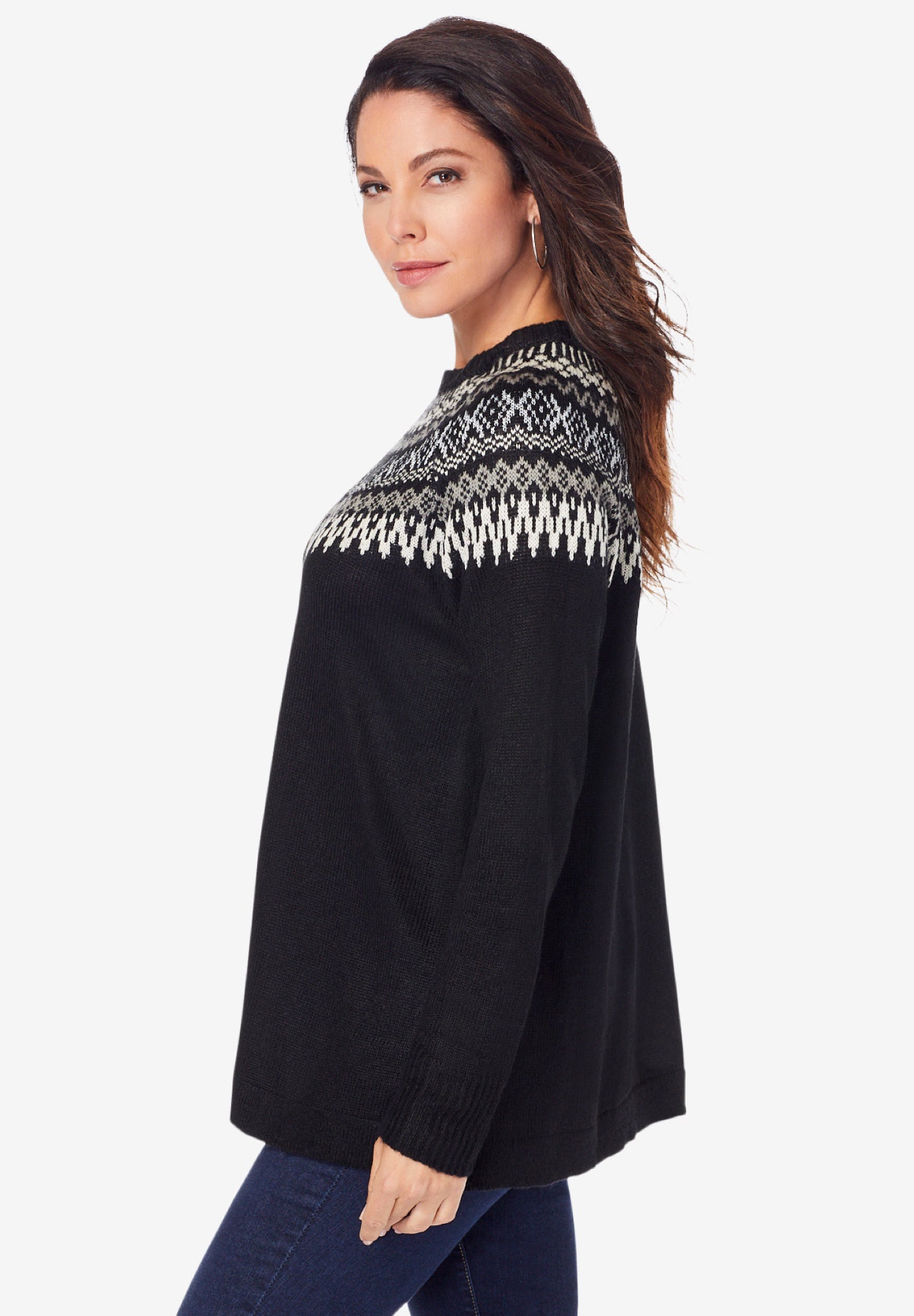 Fair Isle Pullover Sweater image number 4