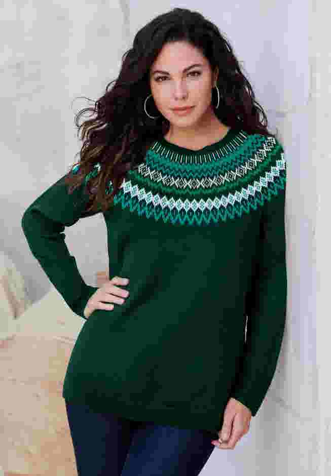 Fair Isle Pullover Sweater image number 3