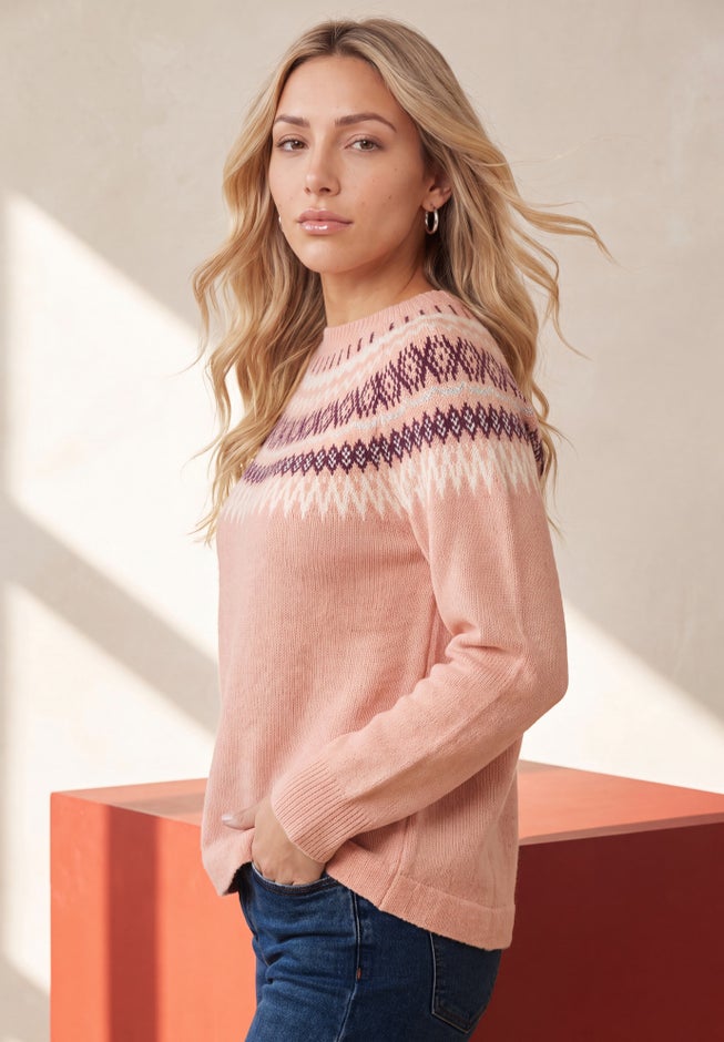 Fair Isle Pullover Sweater image number 2