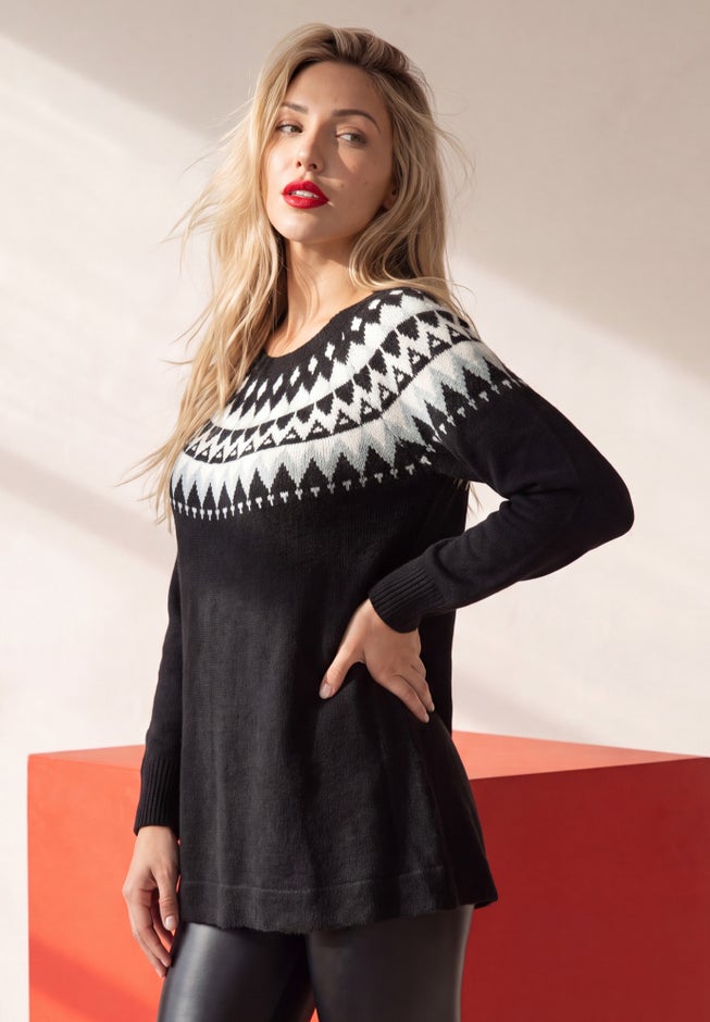 Fair Isle Pullover Sweater image number 2
