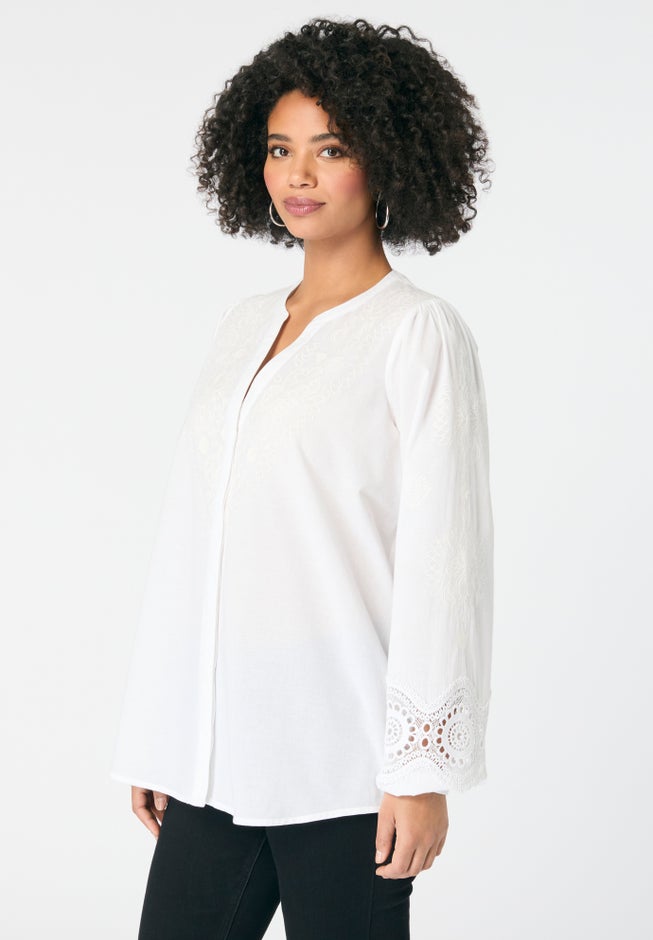 Lace-Trim Blouse image number 3