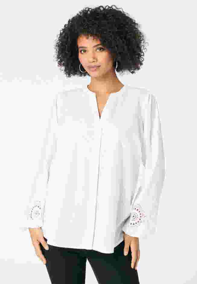 Lace-Trim Blouse image number 1