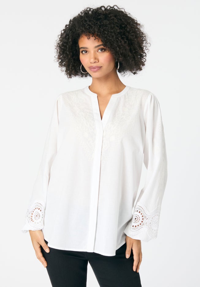 Lace-Trim Blouse image number 1