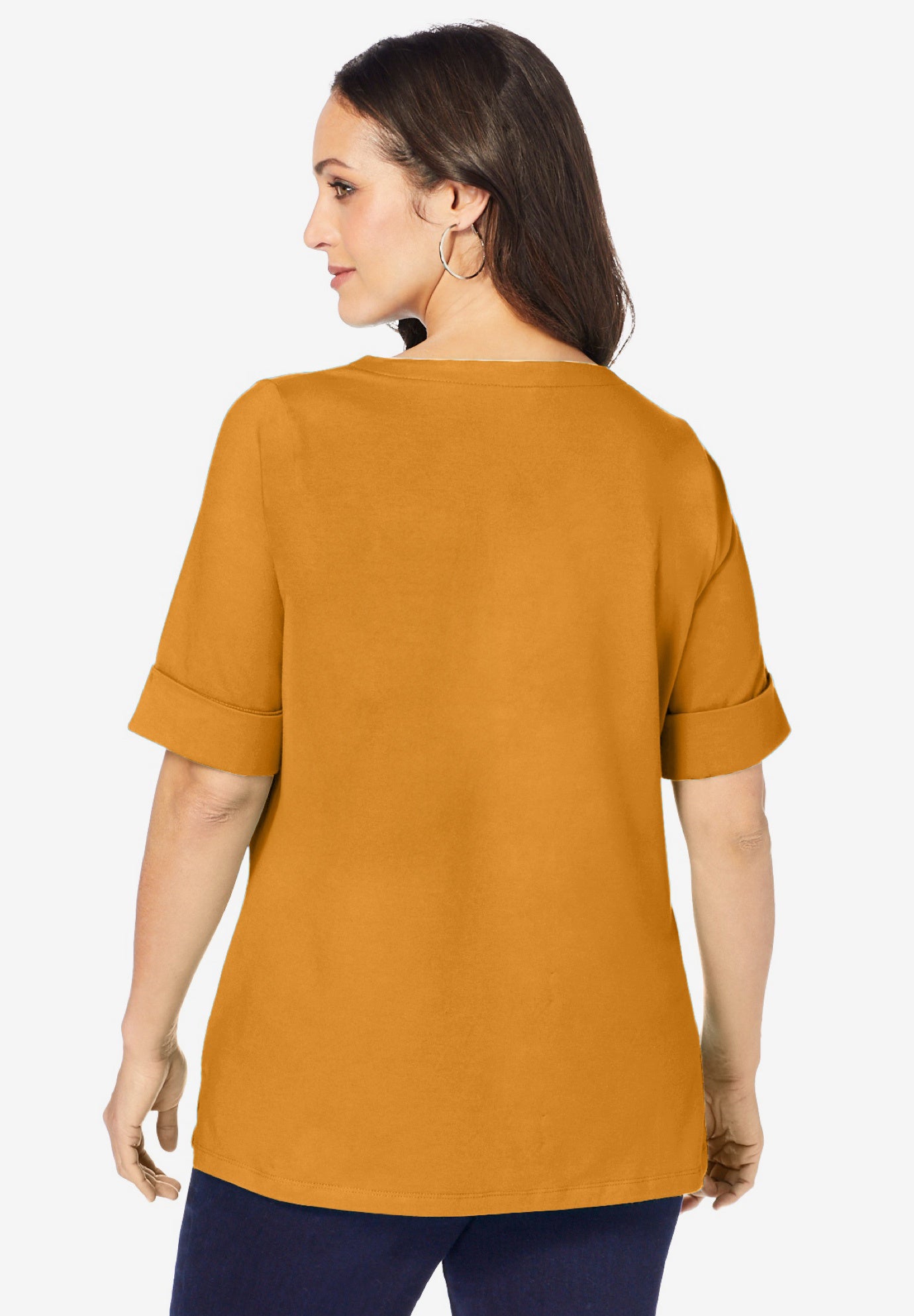 Stretch Cotton Cuff Tee image number 1