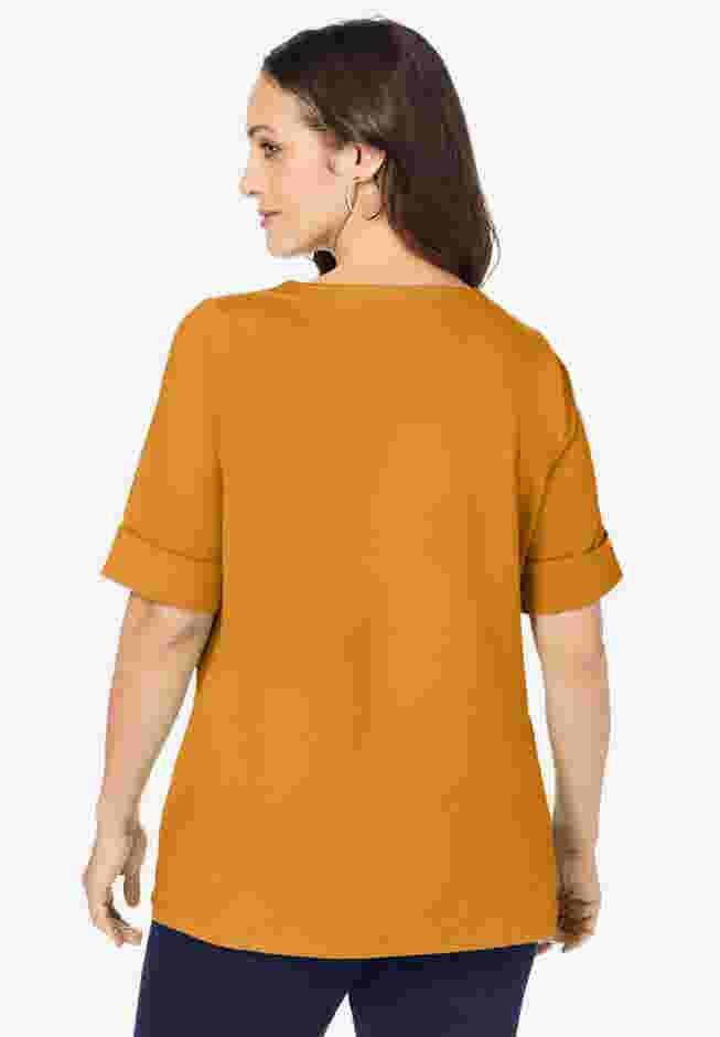 Stretch Cotton Cuff Tee image number 1