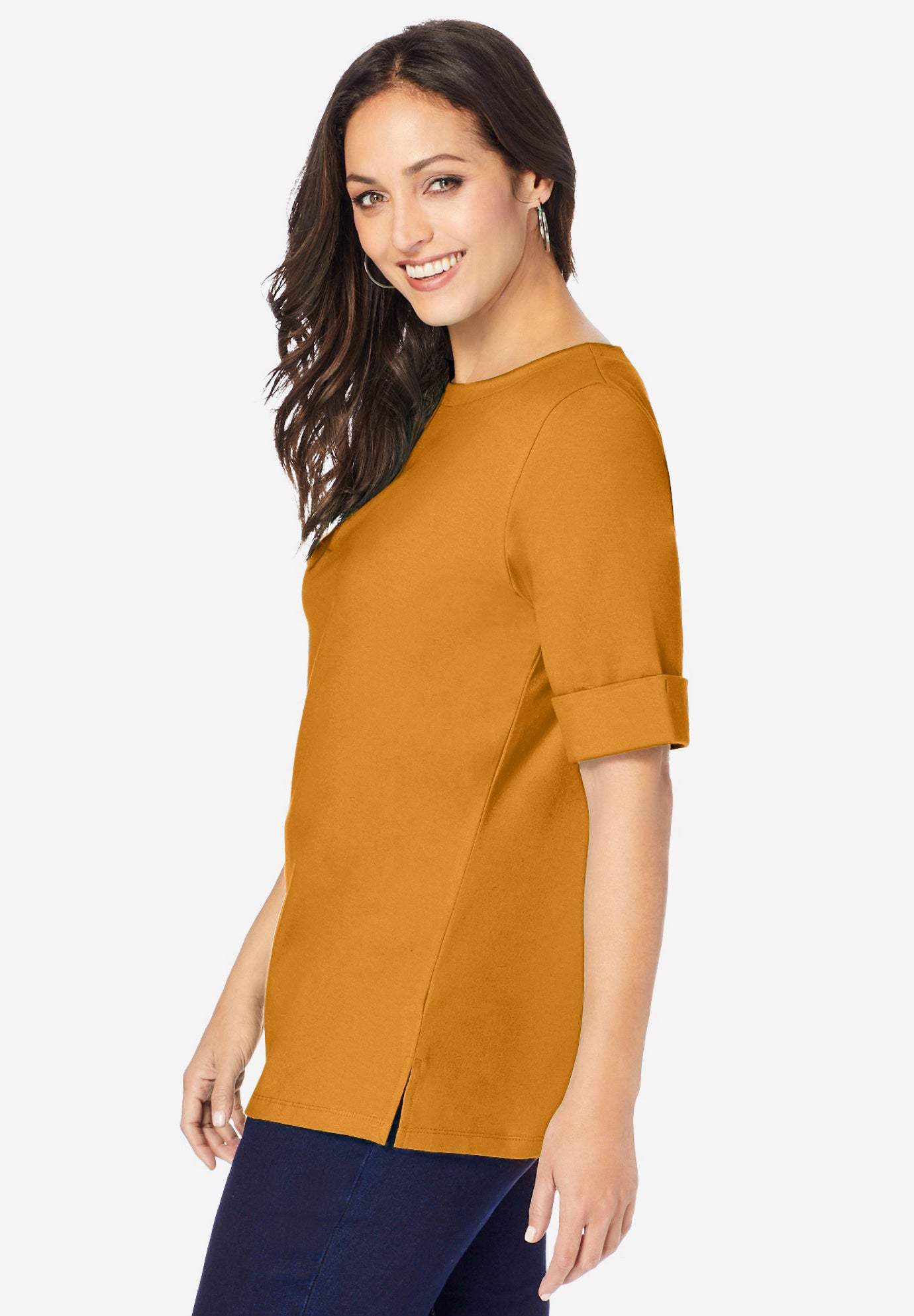 Stretch Cotton Cuff Tee image number 3