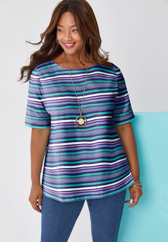 Stretch Cotton Cuff Tee image number 6