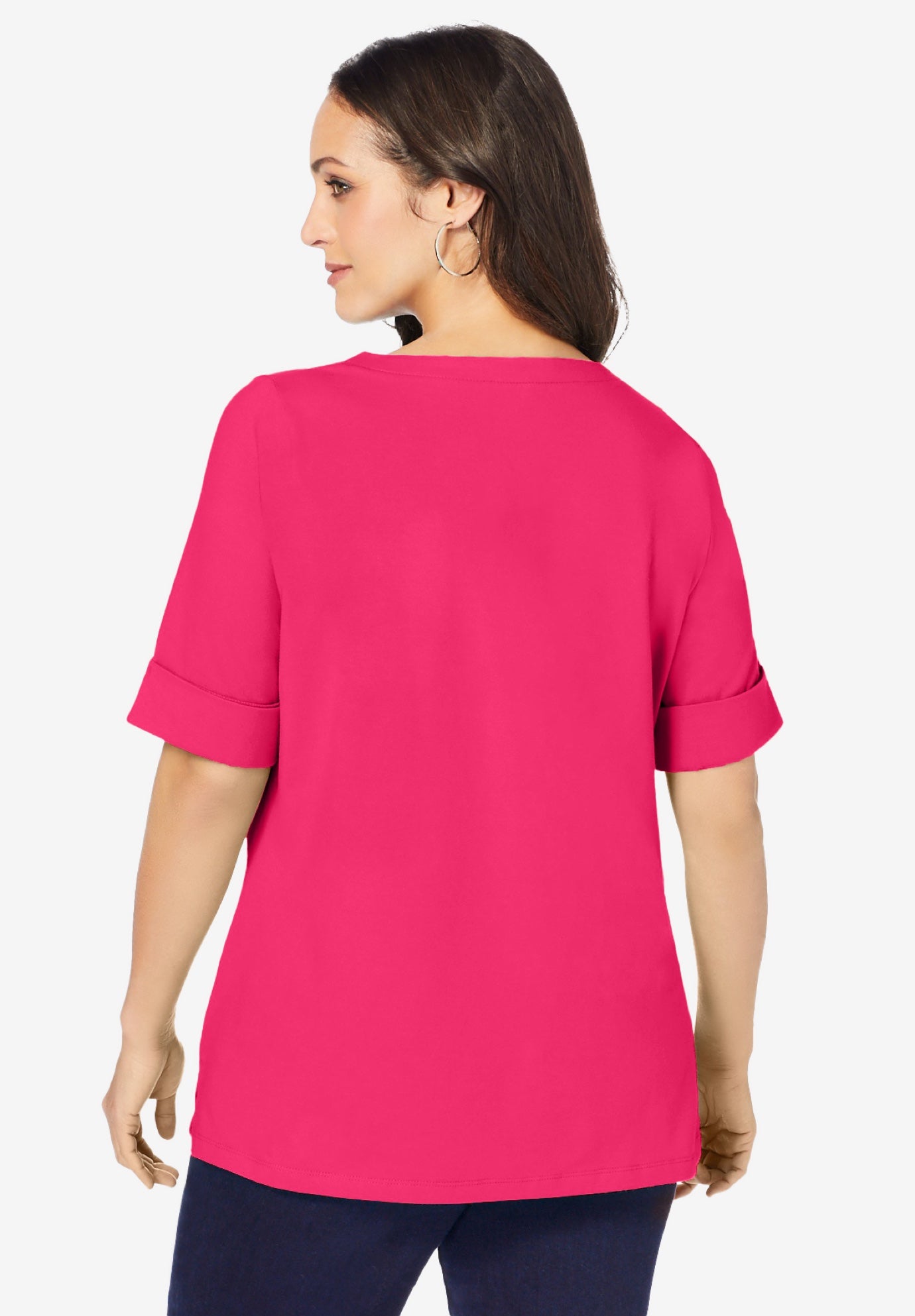 Stretch Cotton Cuff Tee image number 1